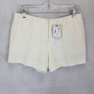 GUCCI Size 40 Cruise Holiday Canvas Linen Shorts in Off White/ Ivory NEW w FLAW